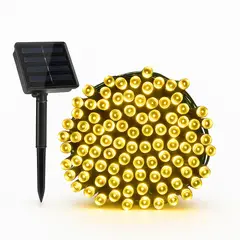 GENERICO - Tira de Luces Solar Cálida 10M, 100 LEDs