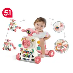 BIBI - Andador caminador para bebe 5 en 1 rosado