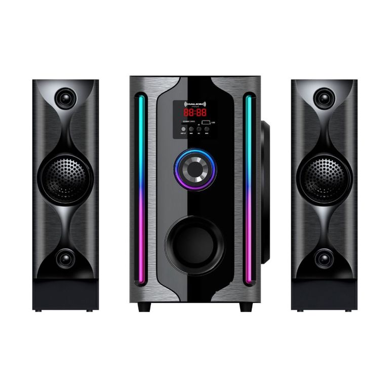 Parlante 2.1 HA-F84 Avenger Subwoofer 8" USB, SD, BT, FM 250w