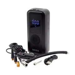 OEM - Compresor Inflador De Llanta Seisa De Aire Y Luz Led Af-c03 Negro