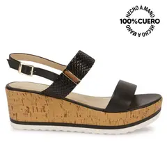 VIALE - Sandalia Strap Casual ALE-2510 Negro Cuero