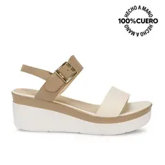 VIALE - Sandalia Strap Casual ALE-2513 HuesoVison Cuero