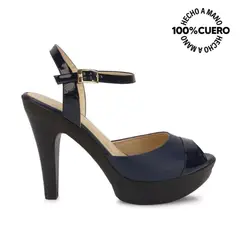 VIALE - Sandalia Dorsay Casual ALE-2521 Azul Cuero