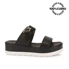 VIALE - Sandalia Strap Casual ALE-2632 Negro Cuero