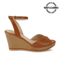 VIALE - Sandalia Dorsay Casual DAYA-2603 Natural Cuero
