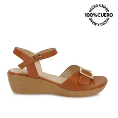 VIALE - Sandalia Dorsay Casual DAYA-2608 Natural Cuero