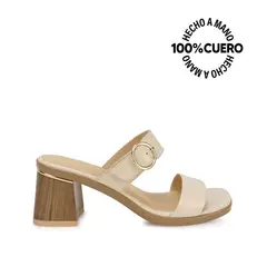 VIALE - Sandalia Strap Casual LINDA-2607 Vainilla Cuero