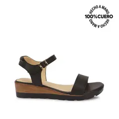 VIALE - Sandalia Dorsay Casual SOFI-2612 Negro Cuero