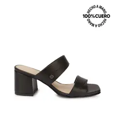 VIALE - Sandalia Strap Casual TATI-2602 Negro Cuero
