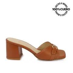 VIALE - Sandalia Slide Casual TATI-2607 Natural Cuero