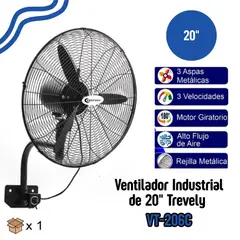 GENERICO - Ventilador Industrial Trevely de Pared de 20 Pulgadas