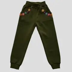 GENERICO - JOGGER BUZO FRANELA NIÑA DETALLE DE FLORES