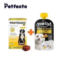 PROTEGGO - ANTIPULGAS PARA PERROS 3M (>40 – 56 kg) +1 YOGURT