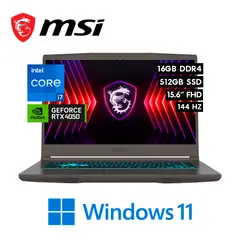 MSI - Laptop THIN 15 B13VE Intel Core i7-13620H 16GB RAM 512GB SSD 15.6" RTX 4050-6GB FHD 144HZ WIN11