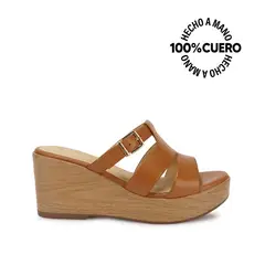 VIALE - Sandalia Slide Casual LINDA-2613 Cuoio Cuero
