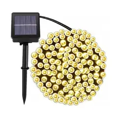 GENERICO - Luces Navideñas de 10mts Ámbar Con Panel Solar