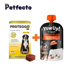 PROTEGGO - ANTIPULGAS PARA PERROS 3M (>40 – 56 kg) +1 YOGURT ARTICULAR