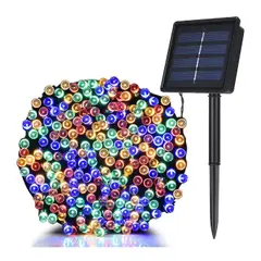 GENERICO - Luces Navideñas Panel Solar de Colores de 10mts