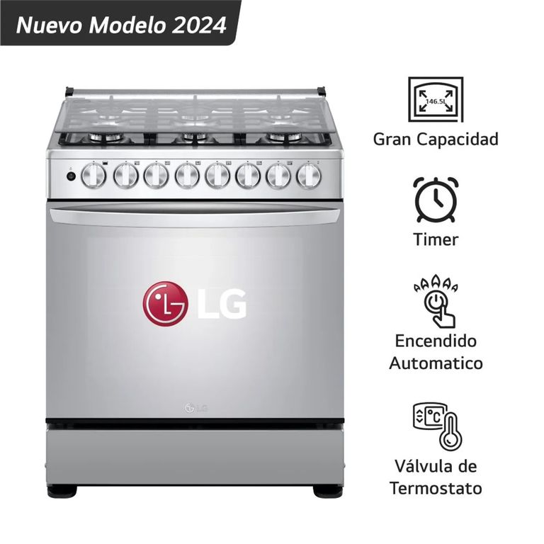 Cocina A Gas 6 Hornillas Gran Capacidad Acero Inoxidable LRGZ5255S
