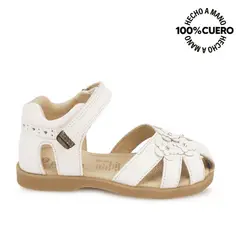 RABBIT - Sandalia Dorsay Casual MIA-2602 Blanco Cuero