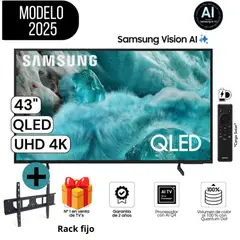SAMSUNG - Televisor 43 Smart TV QLED QN43Q7FAAGXPE Vision AI 2025 + RACK FIJO