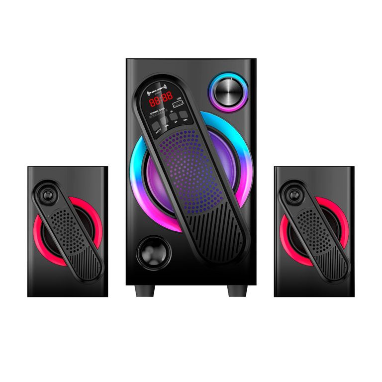 Parlante 2.1 HA-F61 Gordon Subwoofer 5.25" USB, SD, BT, FM 150w