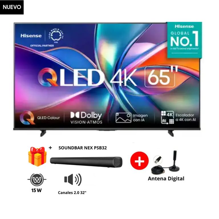 TELEVISOR QLED 65 UHD SMART TV 65Q6QV + SOUNDBAR NEX + ANTENA