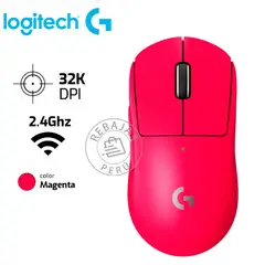 LOGITECH - Mouse G PRO X Superlight 2 Wireless Magenta Gaming 60g DPI32K