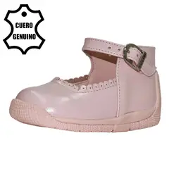 BRUNO KIDS - ZAPATO PIBE PARA NIÑA DE CUERO ROSA PRIMEROS PASOS