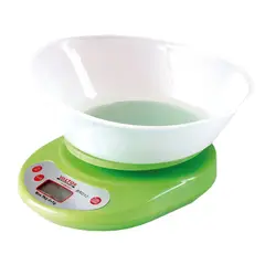VALTOX - Balanza Digital Gramera de Cocina 1gr a 5kg con Bowl Verde
