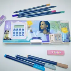 DISNEY CLASICOS - Cartuchera de doble tapa con calculadora