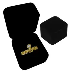 GENERICO - Anillo Mujer Cristal Regalo Mamá Novia Acero Dorado