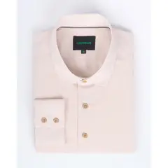 ANDREW'S TIES - Camisa Casual de Lino - Beige