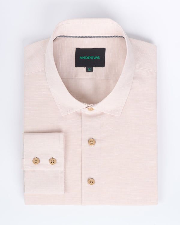 Camisa Casual de Lino - Beige