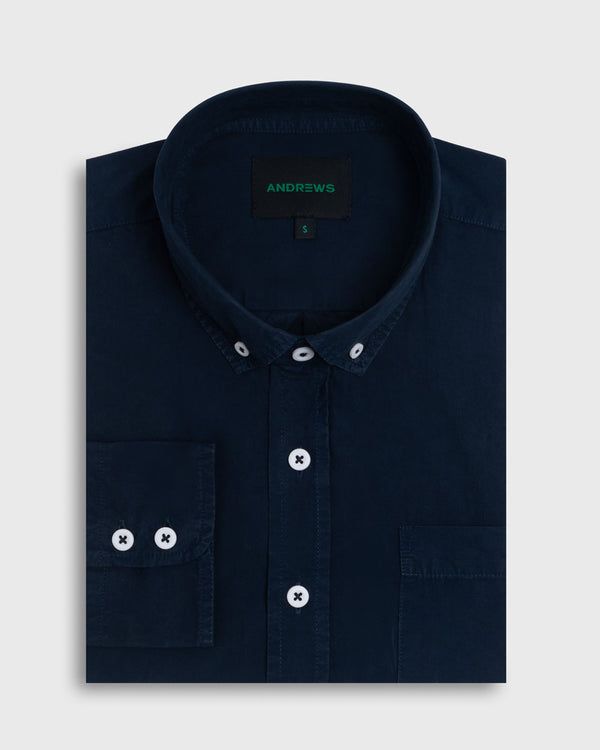 Camisa Casual Garment Dye - cuello button-down Puño azul