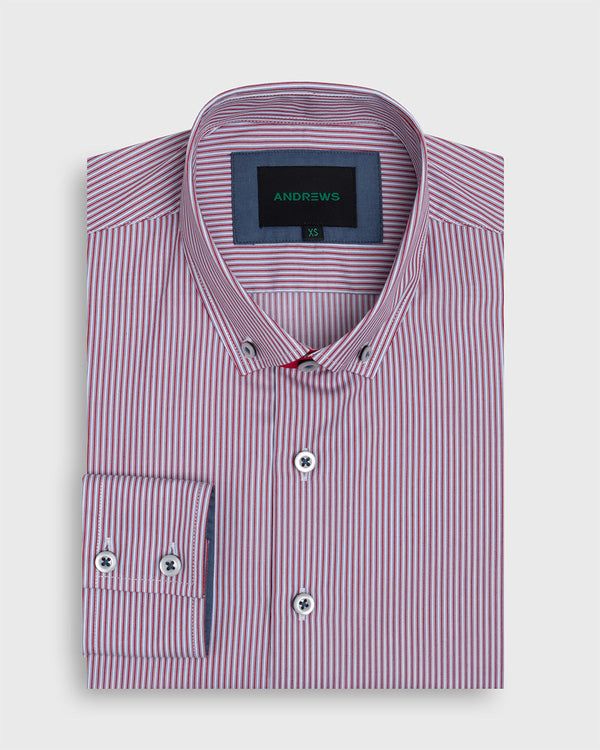 Camisa Casual twill satin - cuello button-down rojo