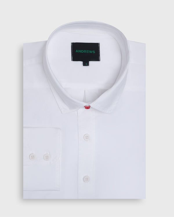 Camisa Casual Garment Dye - Puño simple 2 botones blanco