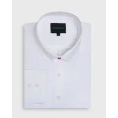 ANDREW'S TIES - Camisa Casual Garment Dye - Puño simple 2 botones blanco