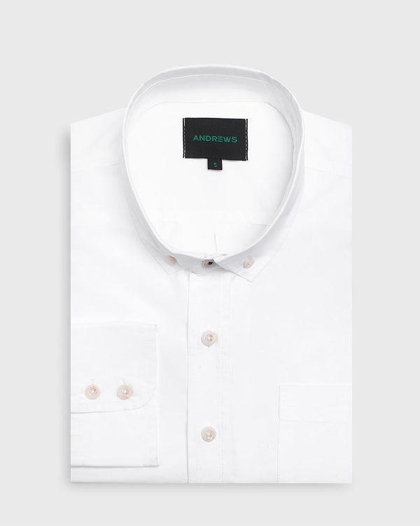 Camisa Casual Garment Dye - cuello button-down blanco