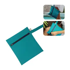 BAMBOO BALANCE - Bolsa Antifluido YAKU - Talla S - Turquesa con Cierre Azul Marino