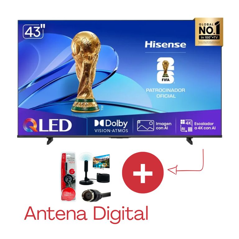 TELEVISOR SMART TV 4K ULTRA HD 43 43Q6QV + Antena Digital