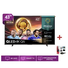 HISENSE - TELEVISOR SMART TV 4K ULTRA HD 43 43Q6QV + Antena Digital