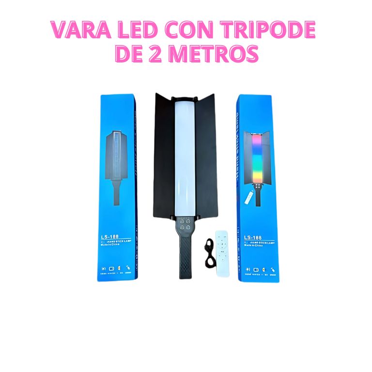 LAMPARA DE LUZ LED CON CONTROL REMOTO Y TRIPODE DE 2METROS
