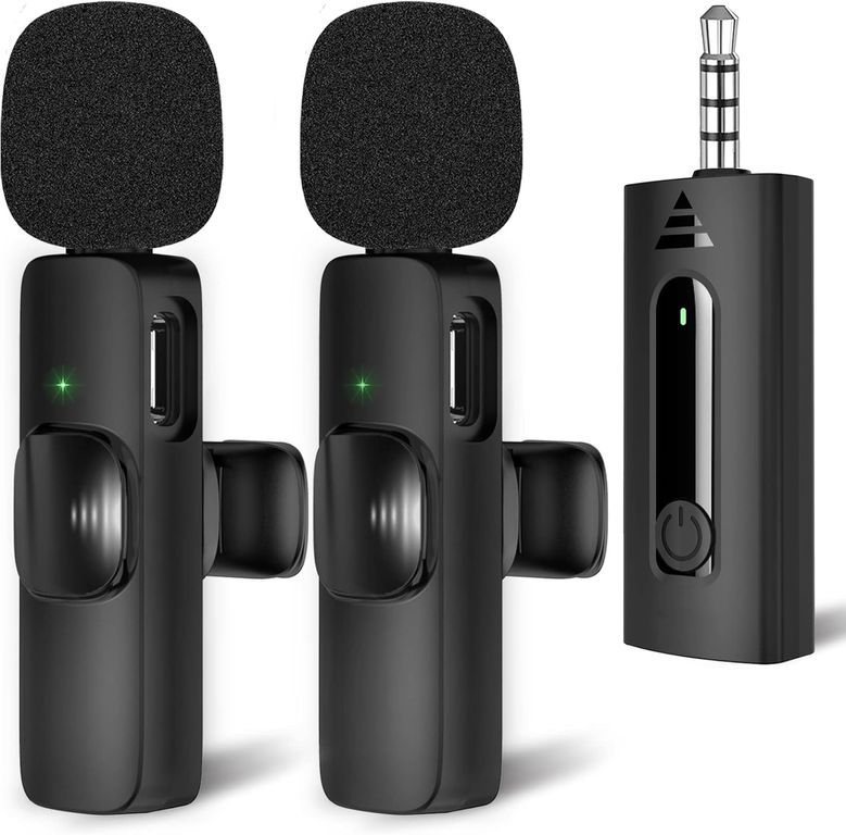 Micrófono Inalámbrico Doble Corbatero 35mm Android PC Parlante