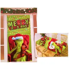 GENERICO - FUNDAS NAVIDEÑAS PARA PUERTAS O MESA GRINCH