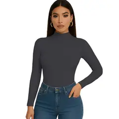 GENERICO - Polo Cafarena Manga Larga Rib Grueso Sab-16 Color Gris