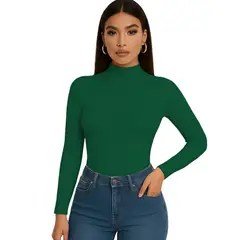 GENERICO - Polo Cafarena Manga Larga Rib Grueso Sab-16 Color Verde