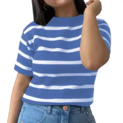 GENERICO - Polo Mujer Hilo 43Sot1 Gab-18 Rayas Celeste