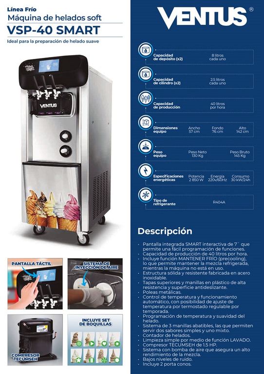 Máquina de Helado Soft VSP-40 SMART -