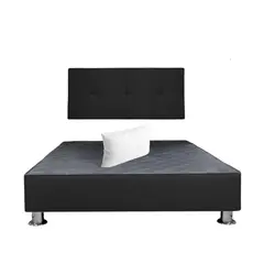 MUEBLES MACRUMO - Cama tapizada Brisa Negro - 2 Plz